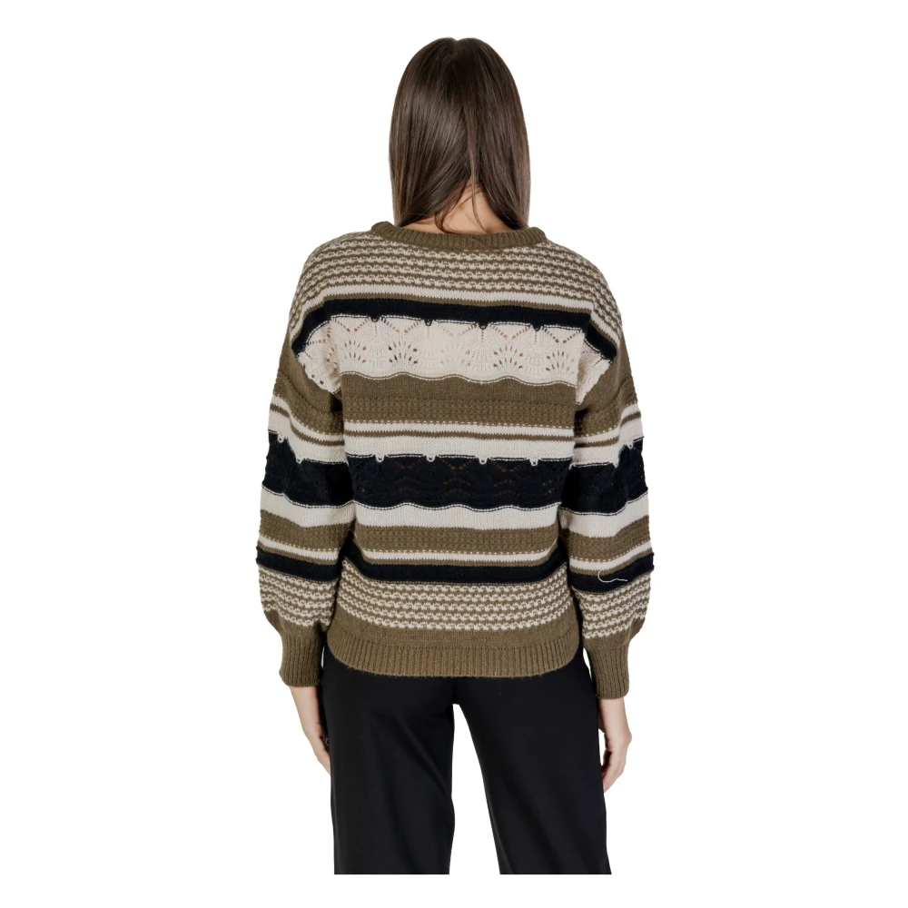 Ichi Groene Trui met Lange Mouwen Multicolor Dames