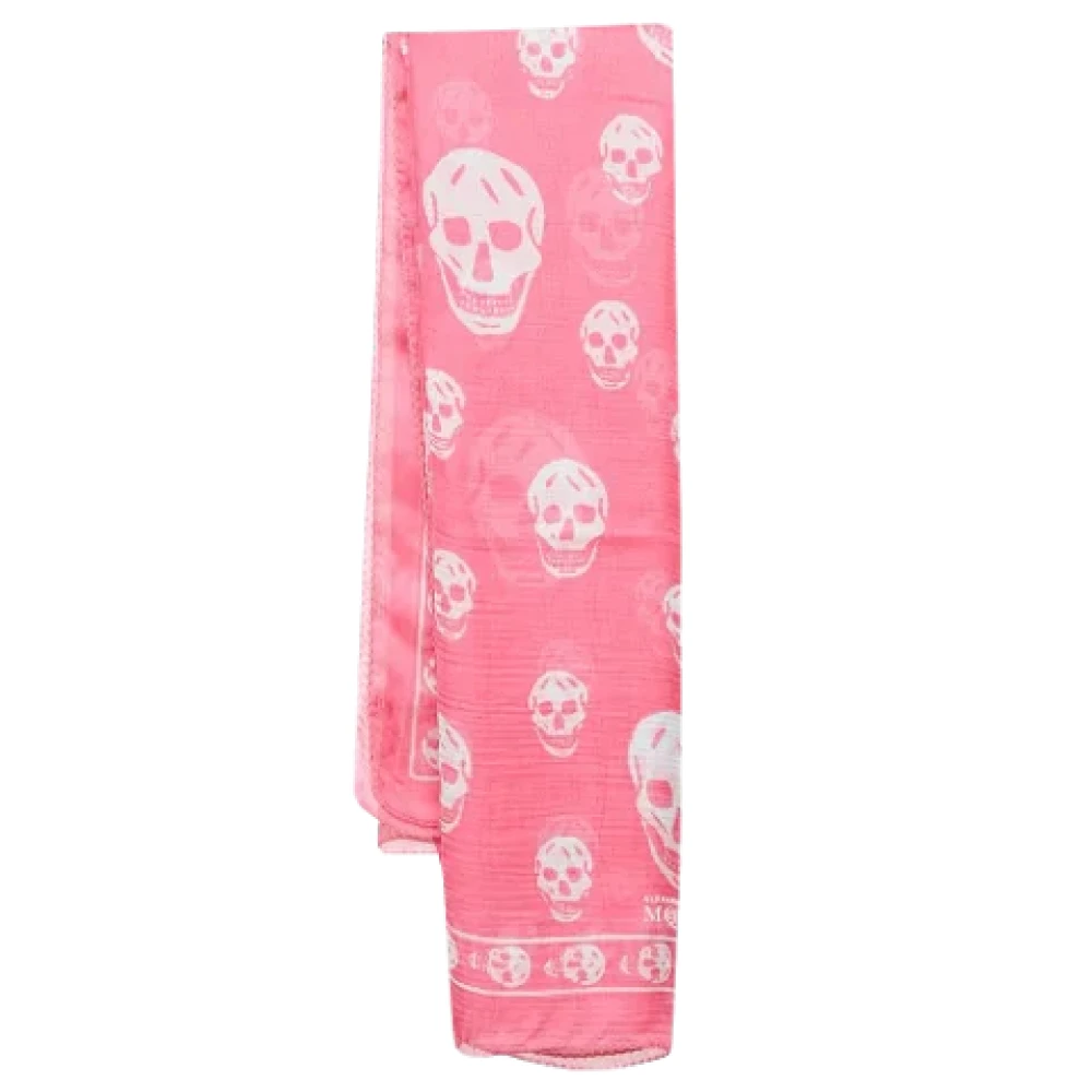 Alexander McQueen Pre-owned Silk scarves Pink Dames