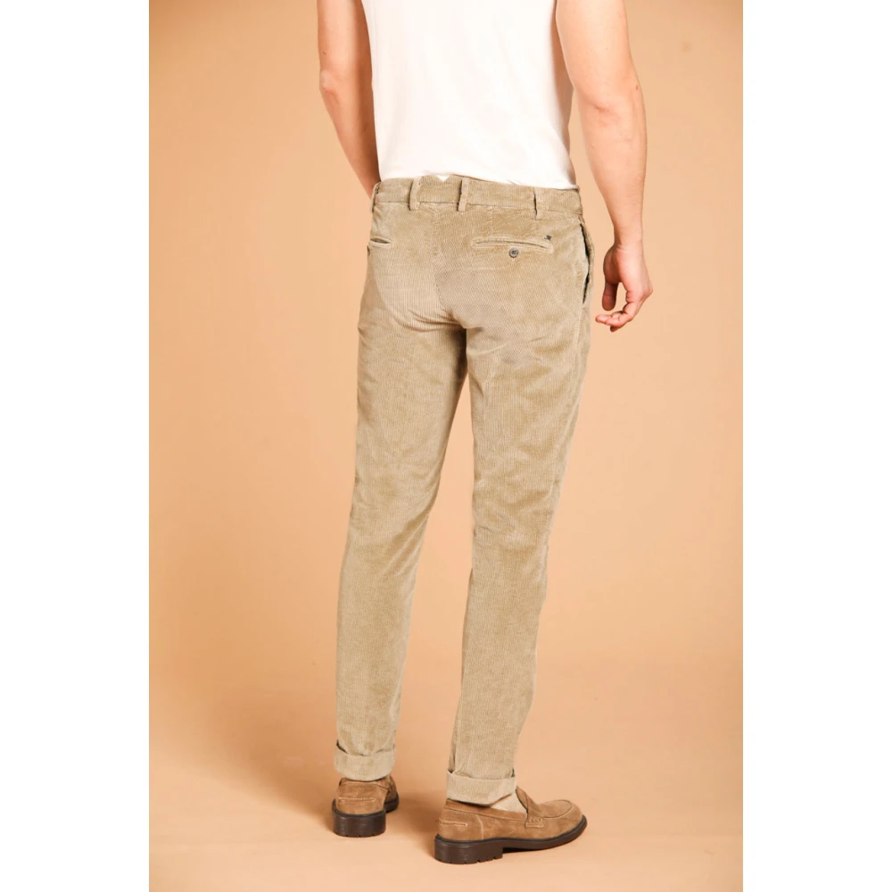 Mason's Velvet 500-Gestreepte Chino Broek Beige Heren