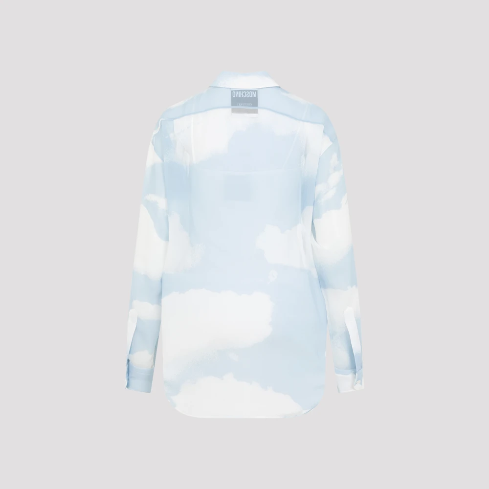 Moschino All Over Print Shirt Blauw Blue Dames