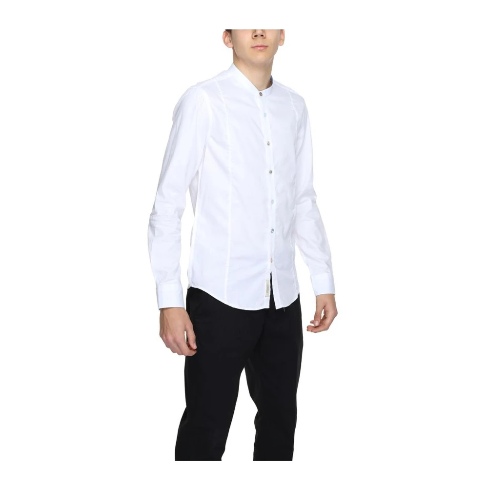 Gianni Lupo Katoenen Lange Mouw Shirt Lente Zomer Collectie White Heren