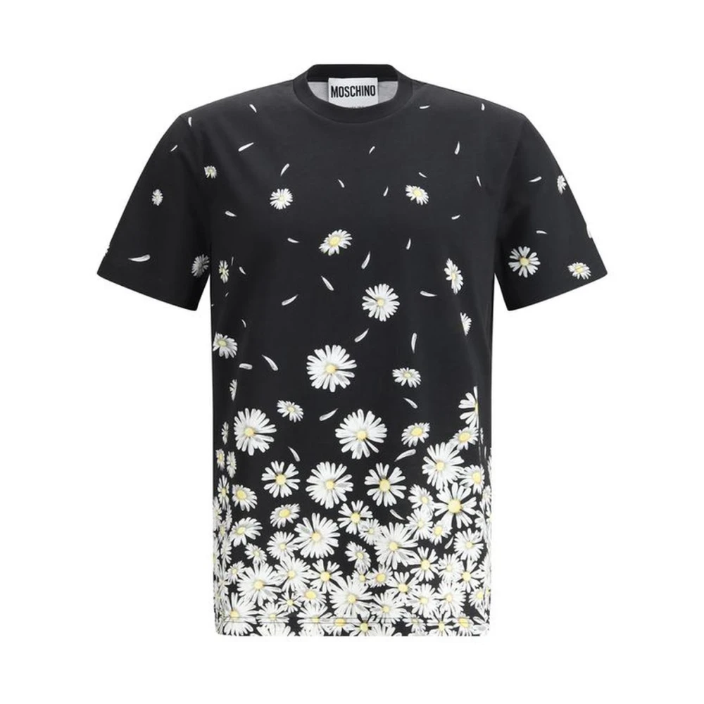 Moschino Madeliefjes Bloemen T-shirt Stijlvol Ontwerp Black Heren