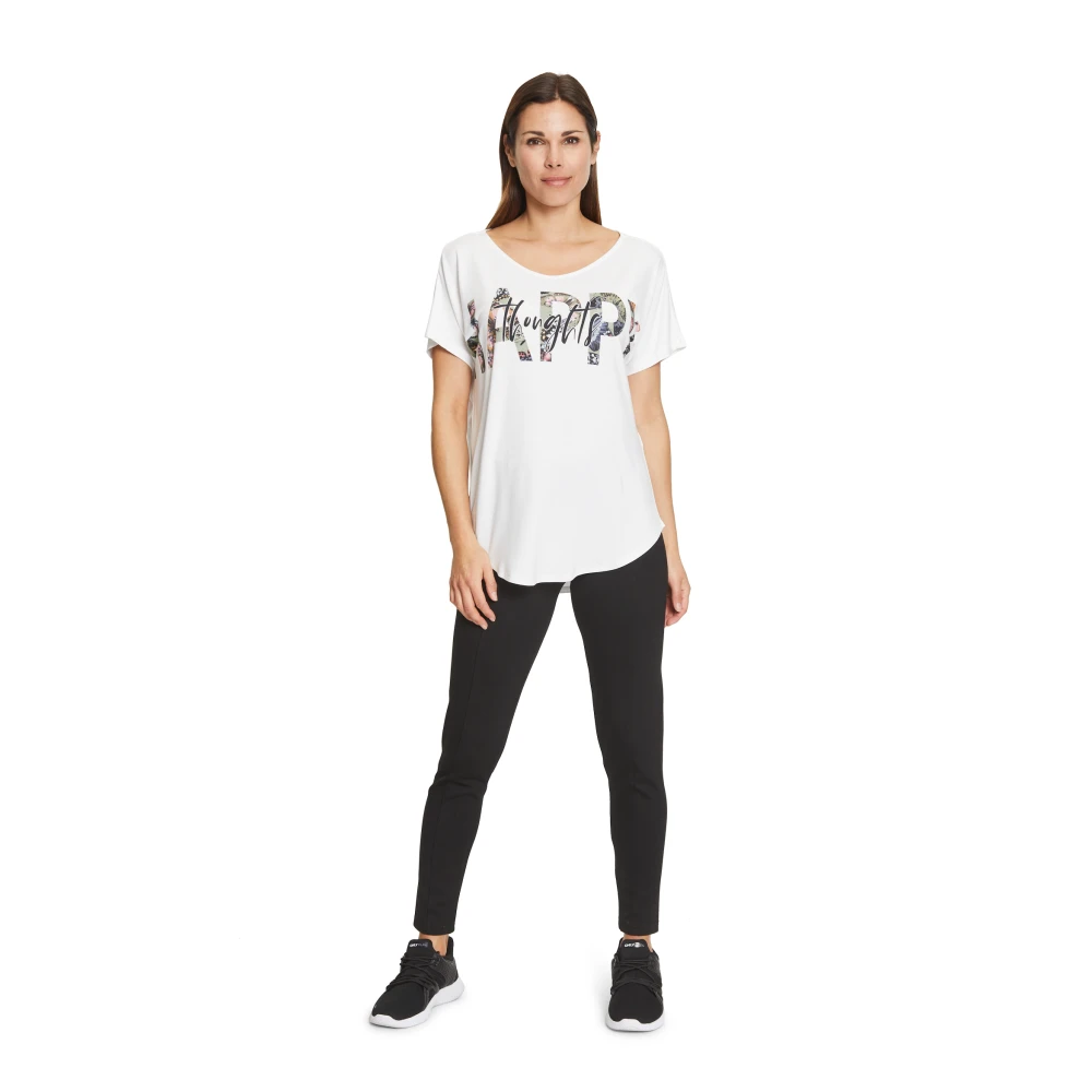 Betty Barclay Oversized V-hals Shirt White Dames