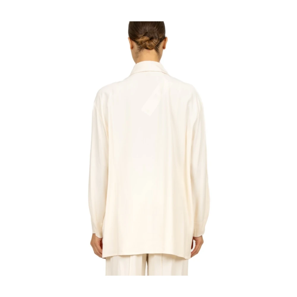 Liviana Conti Lange Viscose Shirt Room Beige Dames