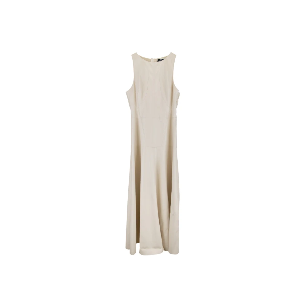 Elisabetta Franchi Jurk met Rits Sluiting Beige Dames