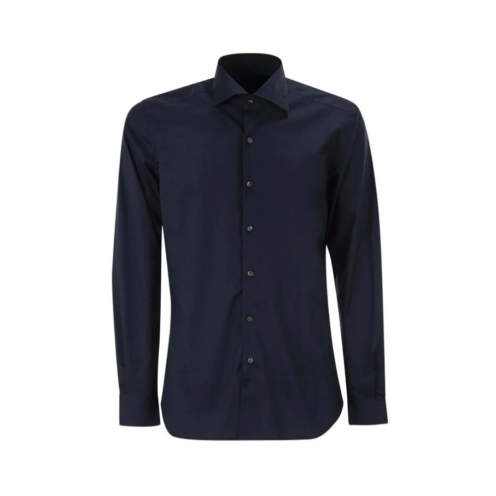 Fay Men's Blue Formal Shirts, M, Regular Fit Shirt In Stretch Poplin
