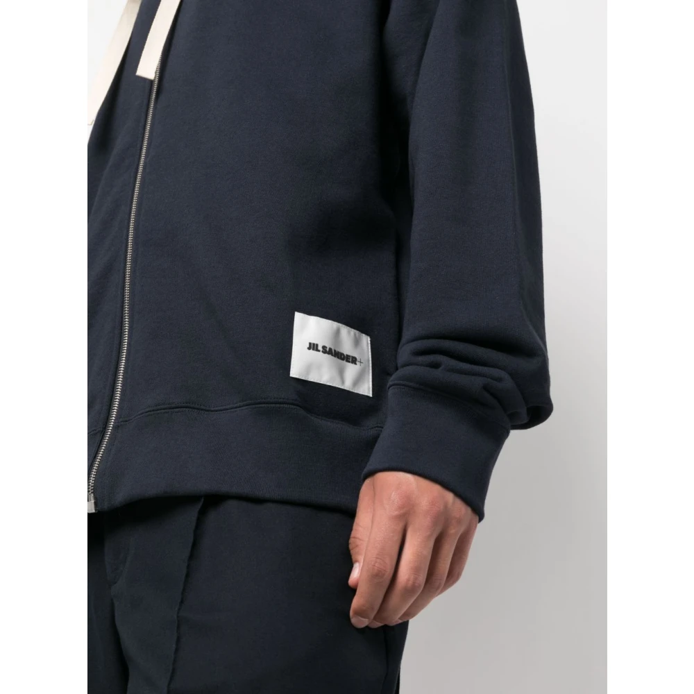 Jil Sander Ritssluiting Hoodie Sweatshirt Blue Heren