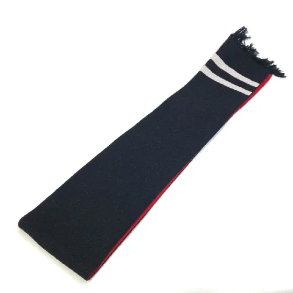 Gucci Vintage Pre-owned Wool scarves Black Heren