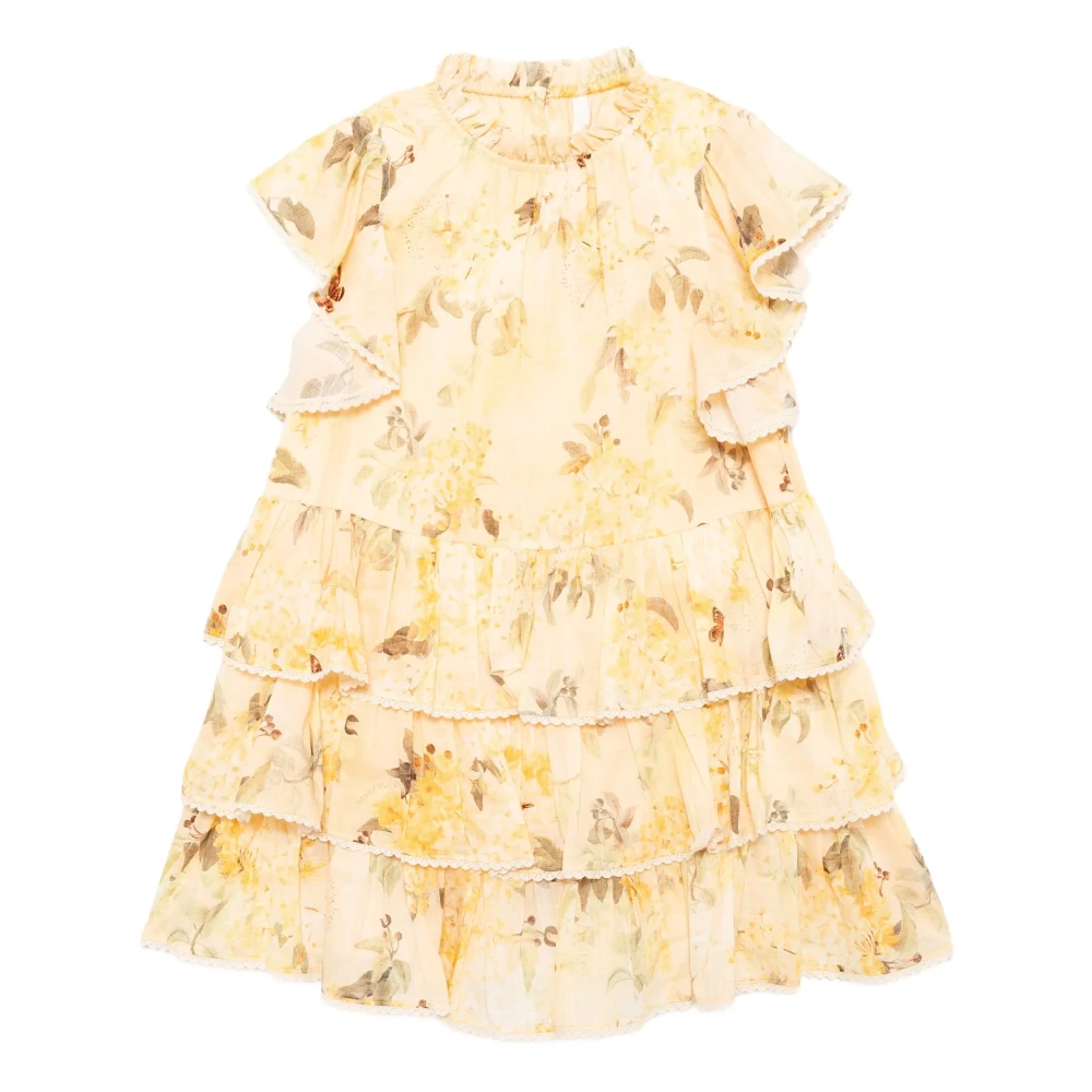 Zimmermann Girls Yellow Dresses, 10 Y, Frill Detail Dress