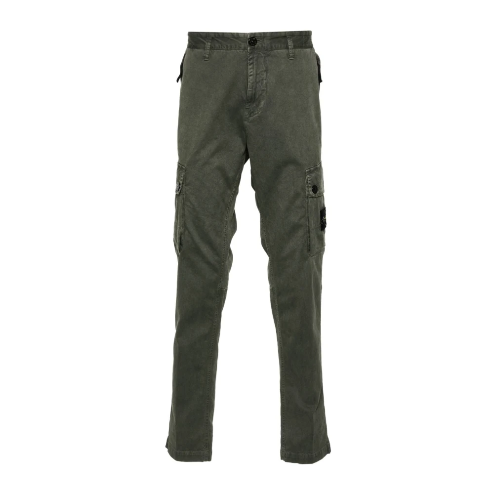 Stone Island Gröna Cargo Byxor Slim Fit Green, Herr