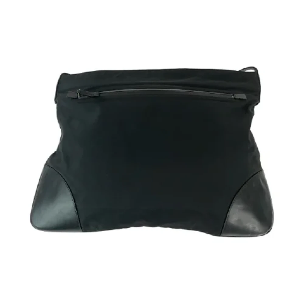 Prada Vintage Pre-owned Canvas crossbody-bags Black Heren
