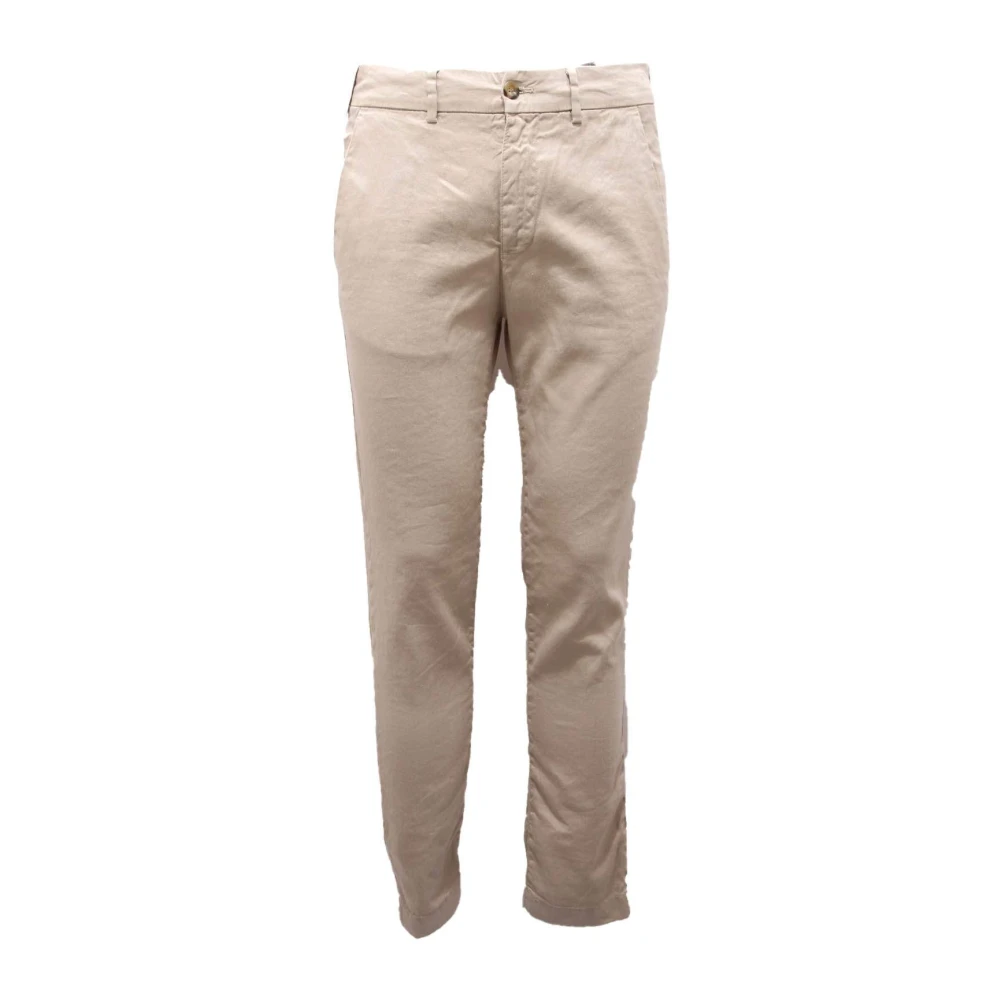 Cruna Mannelijk Beige Broeken Heren, S, Linnen, Linnen Blend Broek, Gemaakt In Italië
