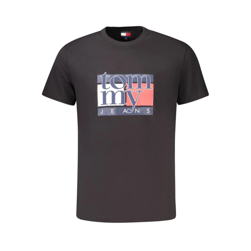 Tommy Hilfiger Men's Black T-Shirts, L, Cotton T-Shirt