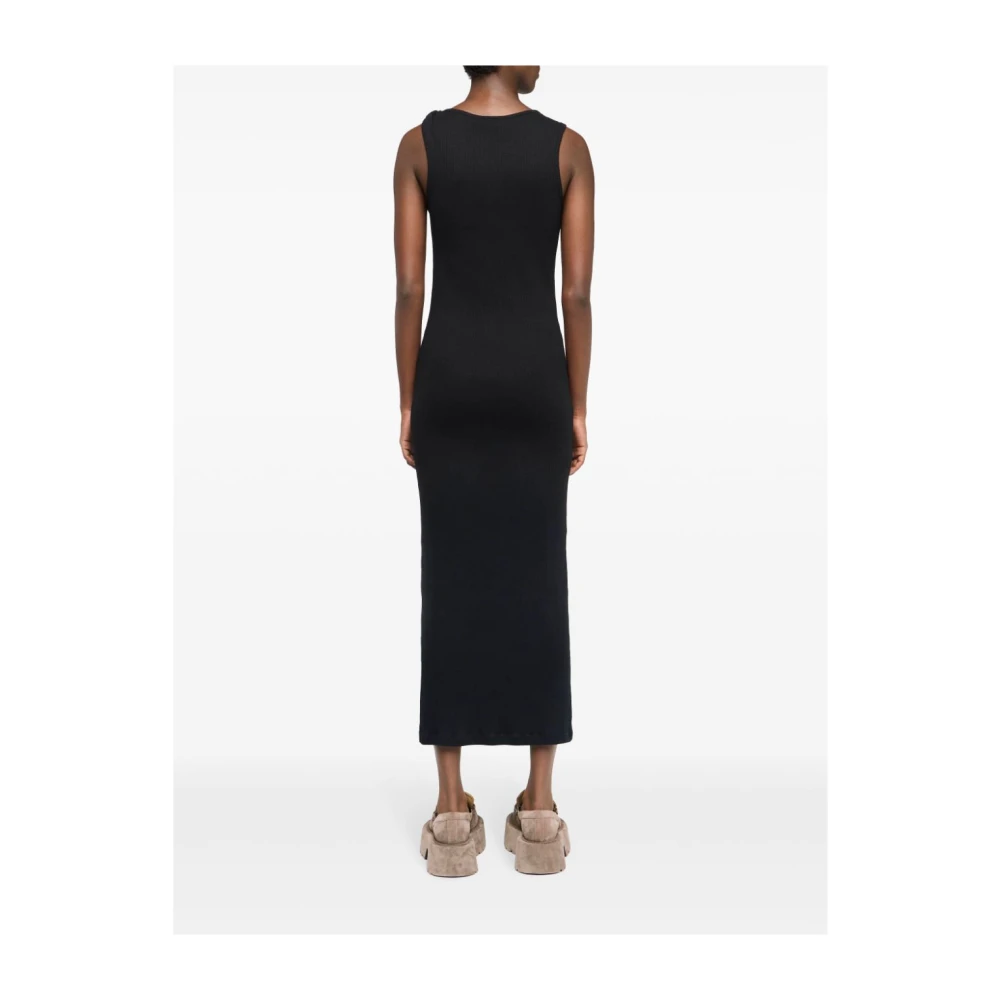 JW Anderson Zwart Geborduurd Logo Jurk Black Dames