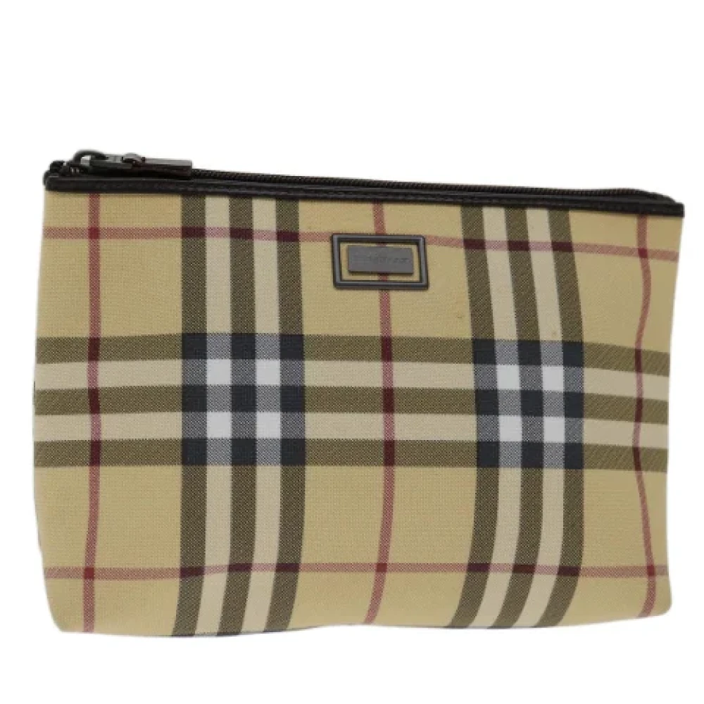 Burberry Vintage Pre-owned Canvas clutches Beige Dames