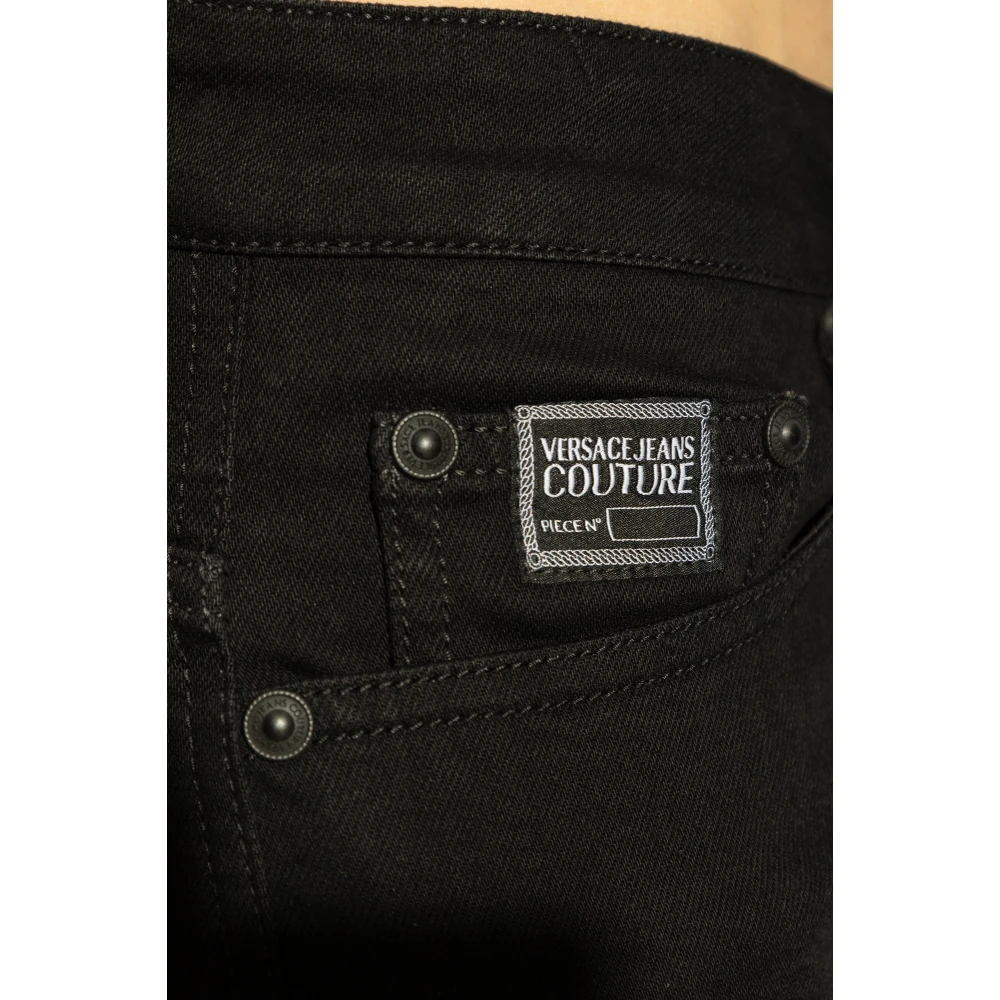 Versace Jeans Couture Jeans met Barocco-print op zakken Black Heren