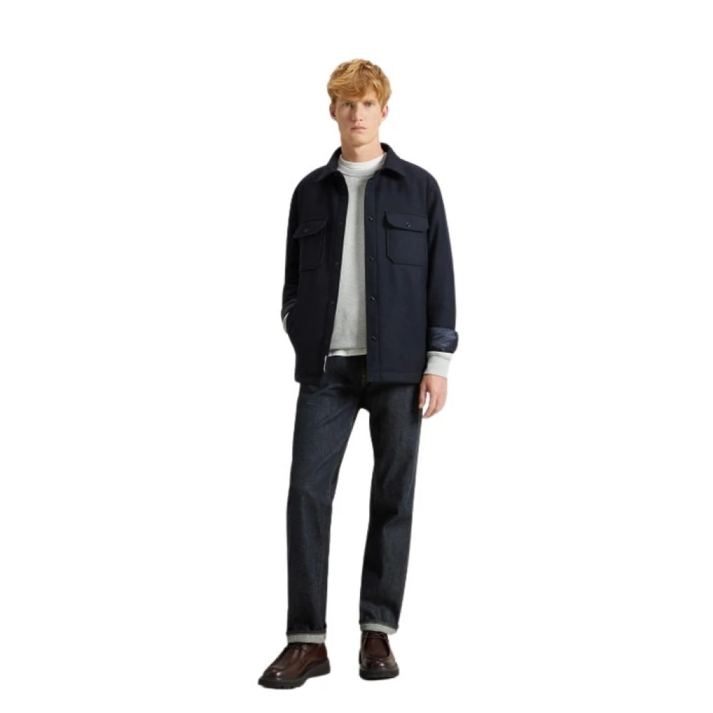 Woolrich Melton Wol Overhemd Blue Heren