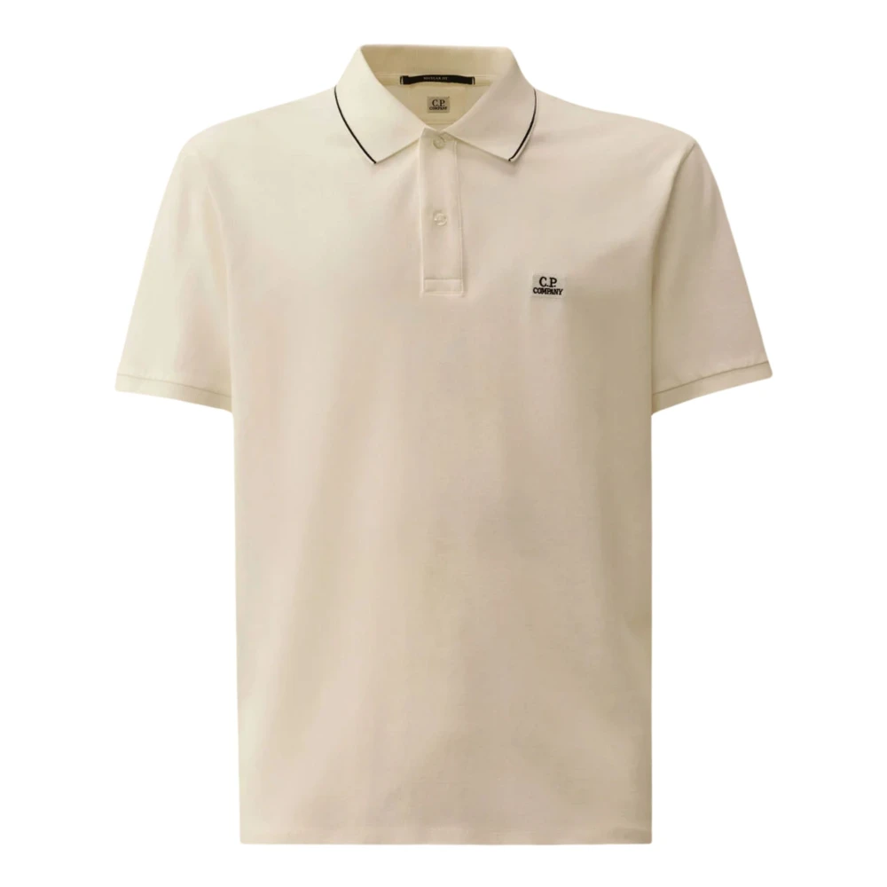 C.p. Company Men's White Polo Shirts, S, Piquet Polo Shirt