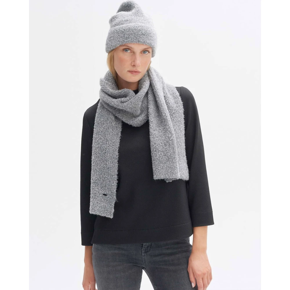 Opus Elegante Sjaal met Aglezi Sjaal Detail Gray Dames