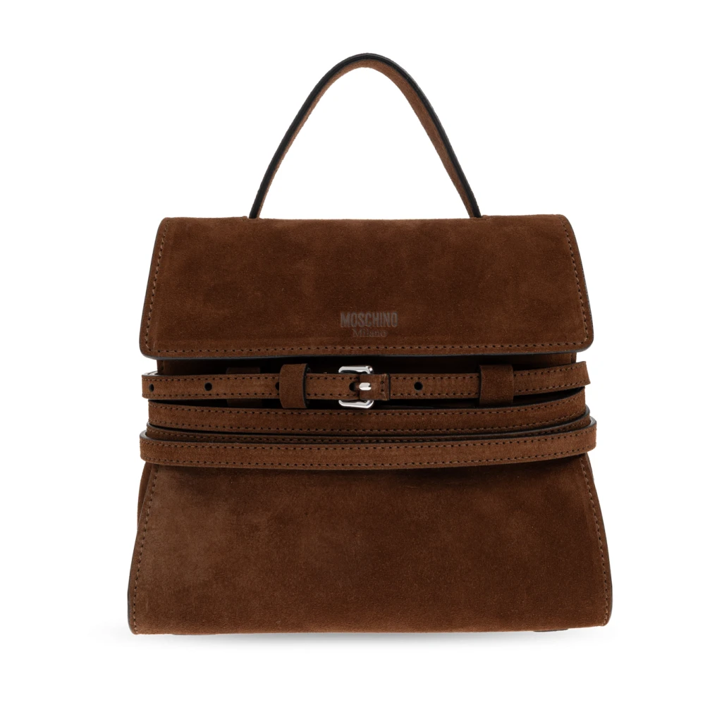 Moschino Women's Brown Handbags, One Size, Suede Leather Handbag