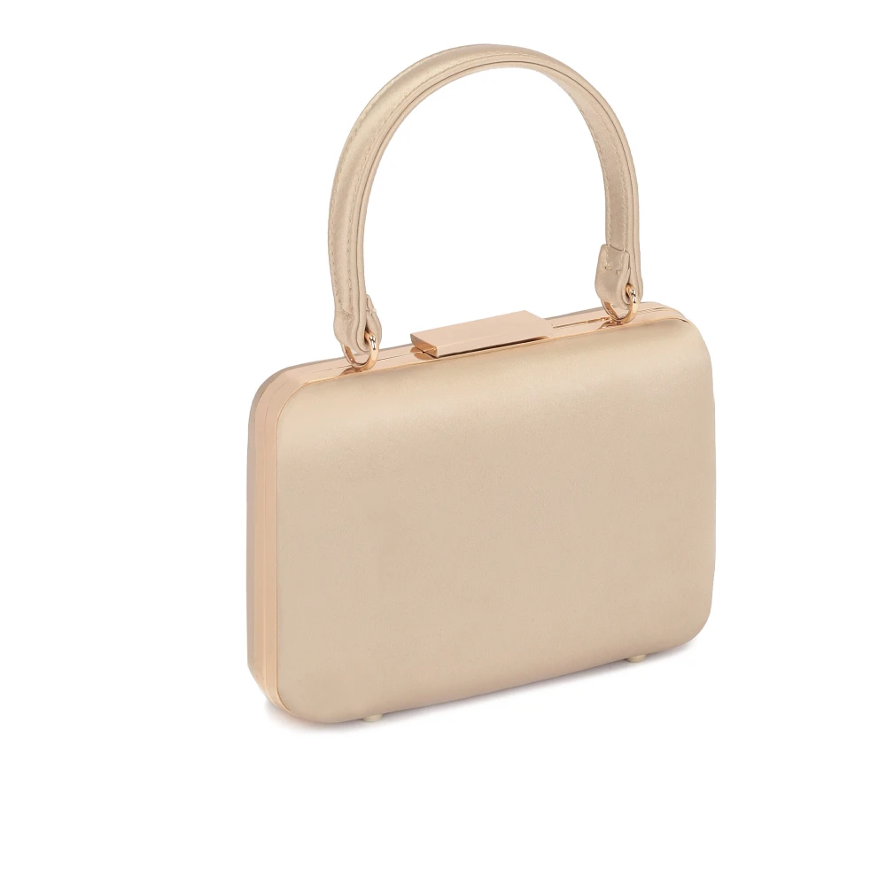 Kazar Stevige leren tas met een handvat en een ketting Beige Dames