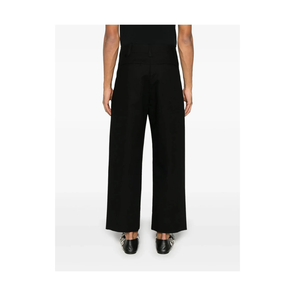 Jacquemus Zwarte broek met knopen en zakken Black Heren