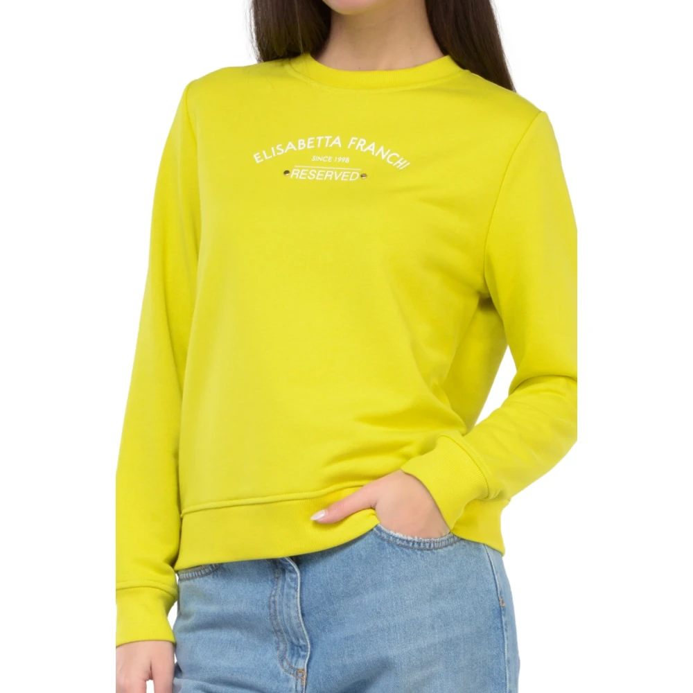 Elisabetta Franchi Gele Sweaters voor Vrouwen Yellow Dames