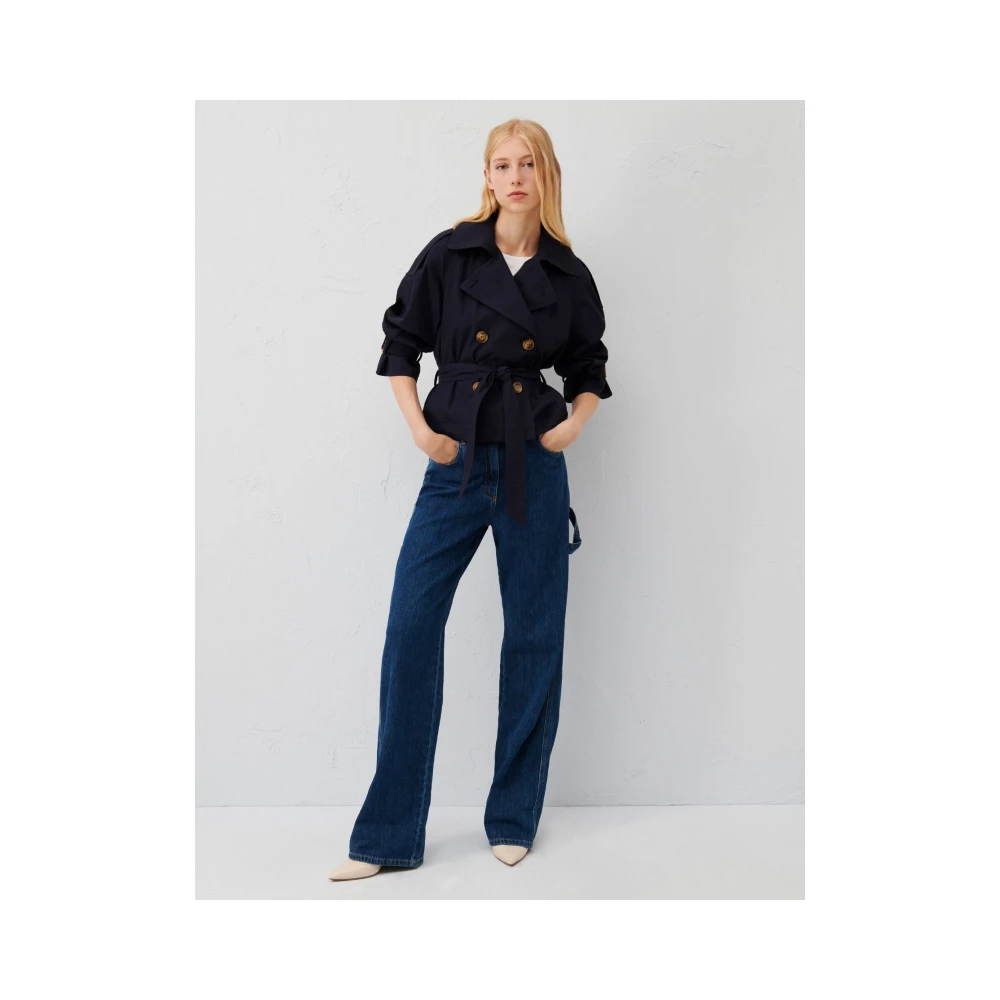 Marella Stijlvolle Trenchcoat Groot Blue Dames