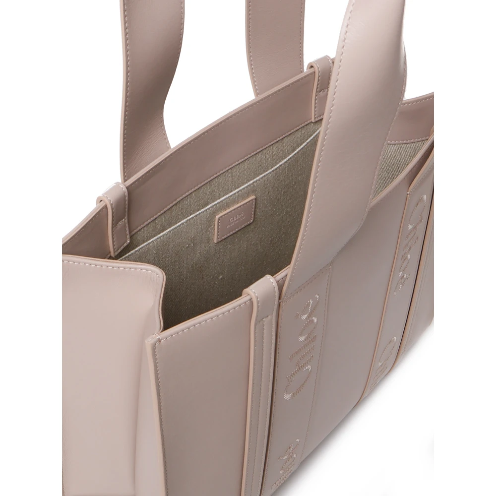 Chloé Beige Leren Tote Tas Beige Dames