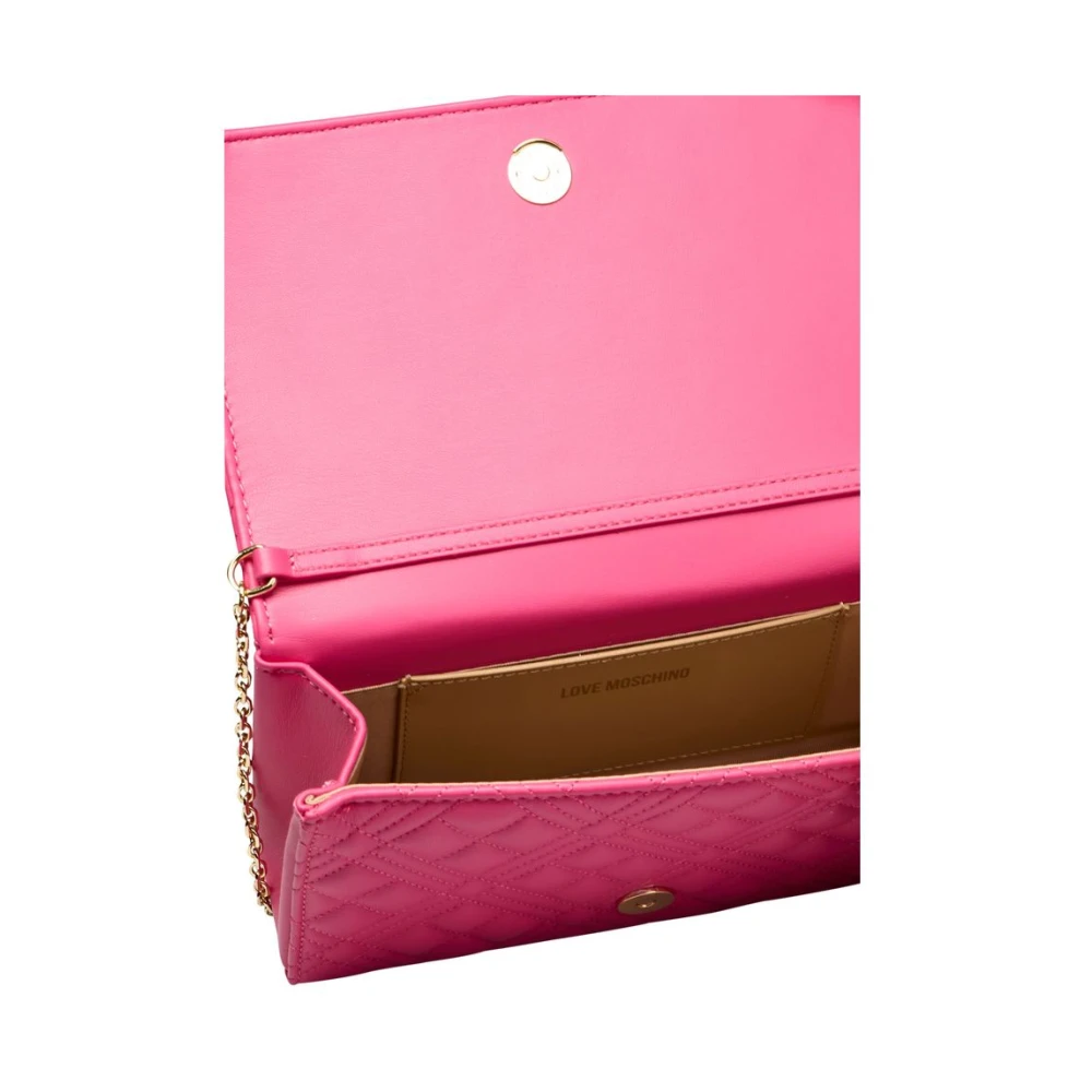 Love Moschino Fuchsia Crossbody Tas met Ketting Pink Dames