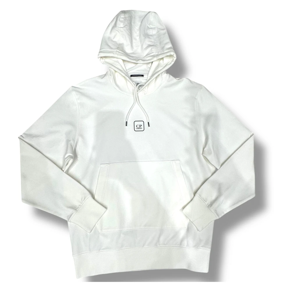 C.P. Company Witte Hoodie Sweatshirt 100% Katoen Regular Fit White Heren