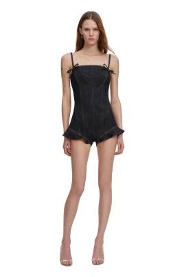 Indigo Denim Bow Playsuit