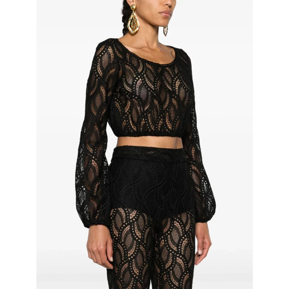 Ermanno Scervino Stijlvolle Zwarte Top voor Vrouwen Black Dames