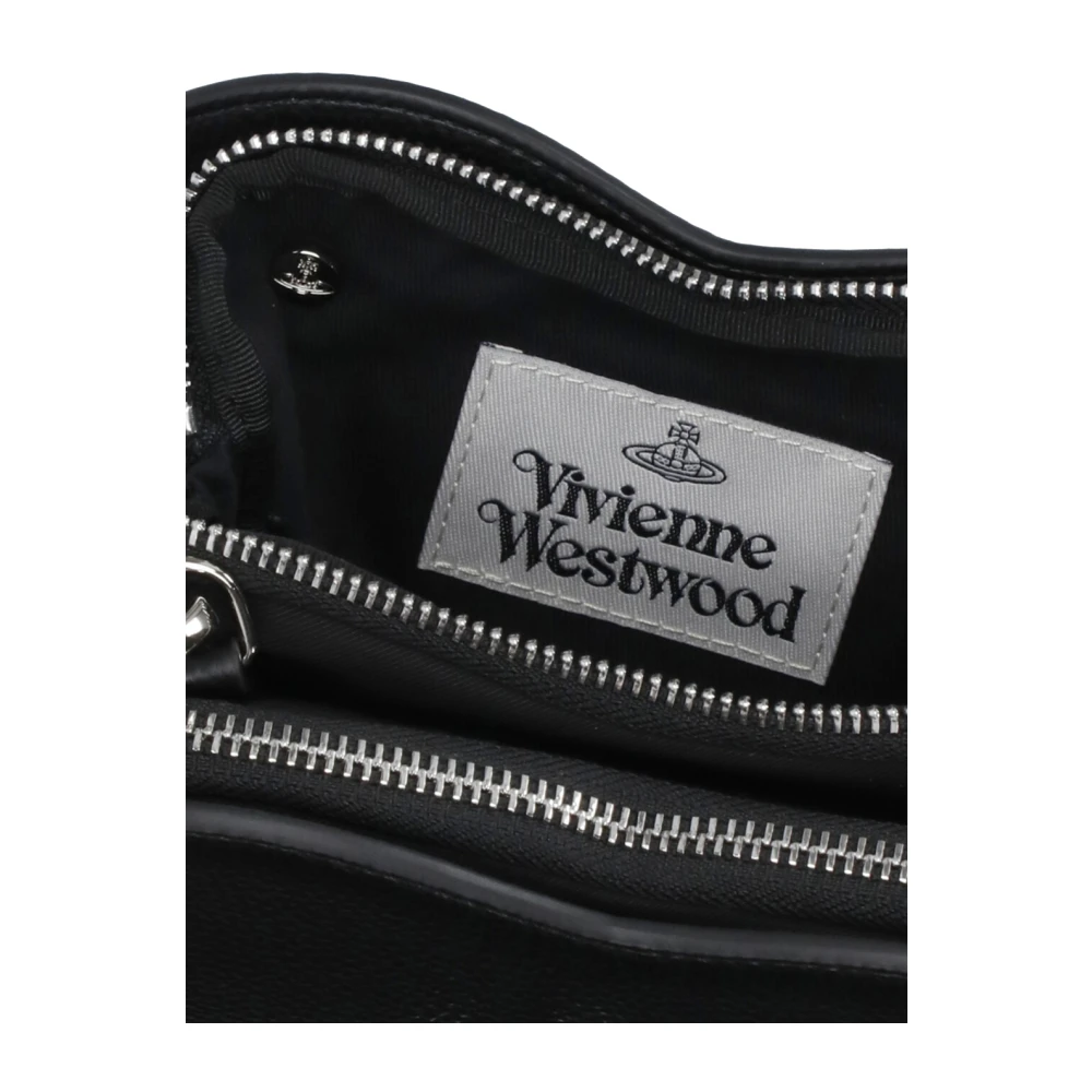 Vivienne Westwood Zwarte Schoudertas in Hartvorm Black Dames