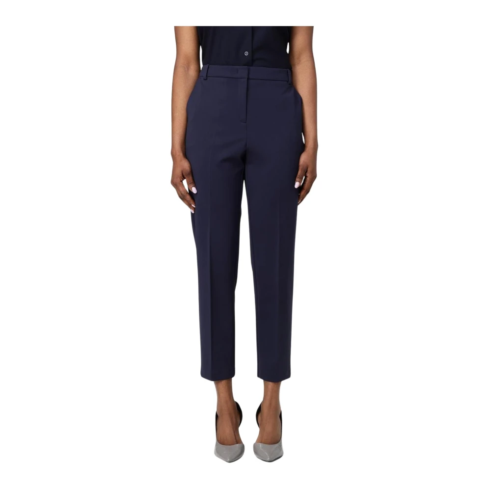 Pinko Women's Blue Cropped Trousers, Xl, Tailored Trousers