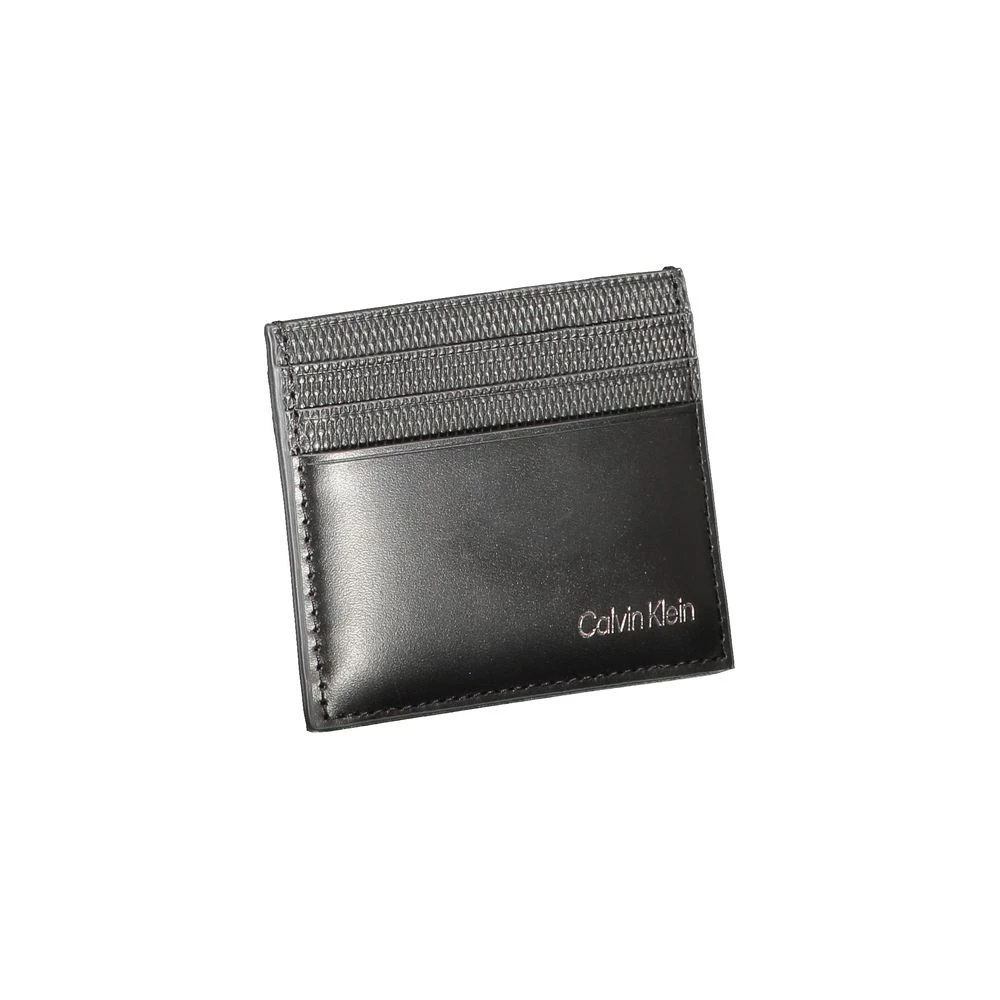 Calvin Klein Zwarte Leren Portemonnee met Kaarthouder Black Heren