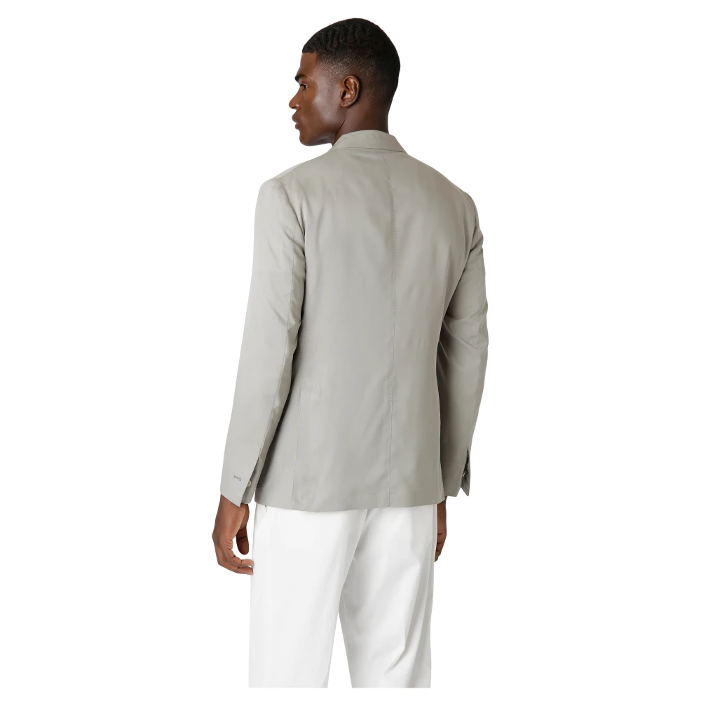 Eleventy Luxe zijden jasje met pieklapel Beige Heren