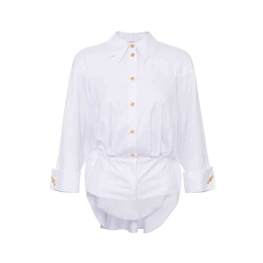 Elisabetta Franchi Women's White Cotton Jacquard Poplin Shirt