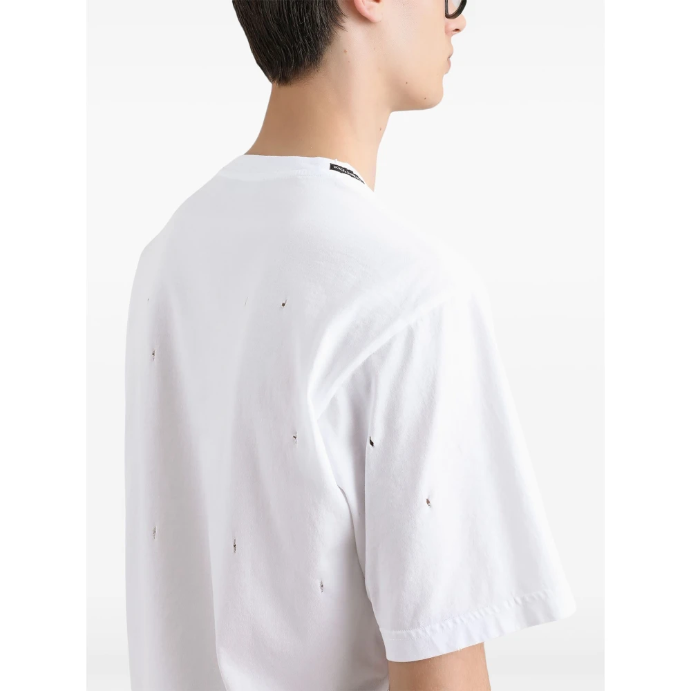 Dolce & Gabbana Optisch Wit T-Shirt White Heren