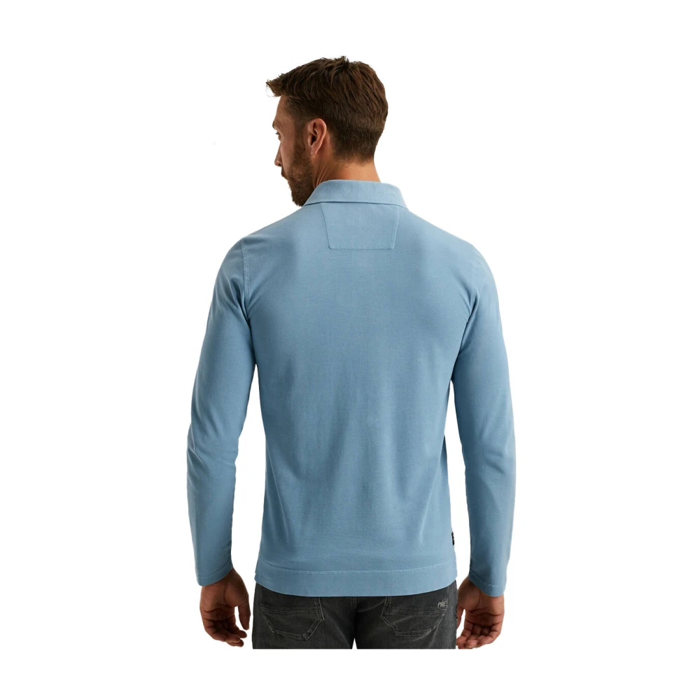 PME Legend Lange mouw polo shirt piqué kledingstuk Blue Heren