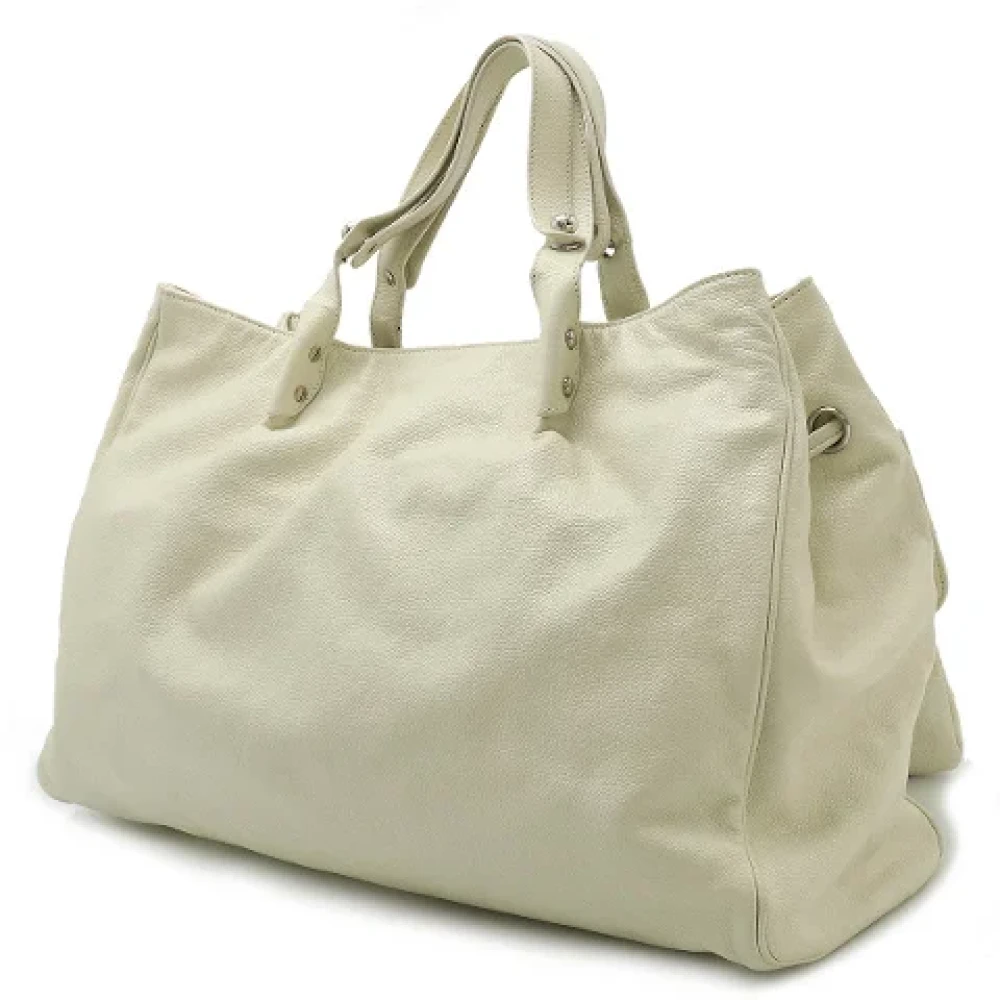Chanel Vintage Pre-owned Leather totes White Dames