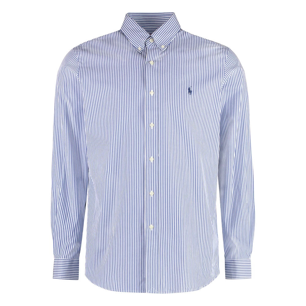 Polo Ralph Lauren Uomo Blu - Camicia In Cotone Con Colletto Button-Down - Shirts - L