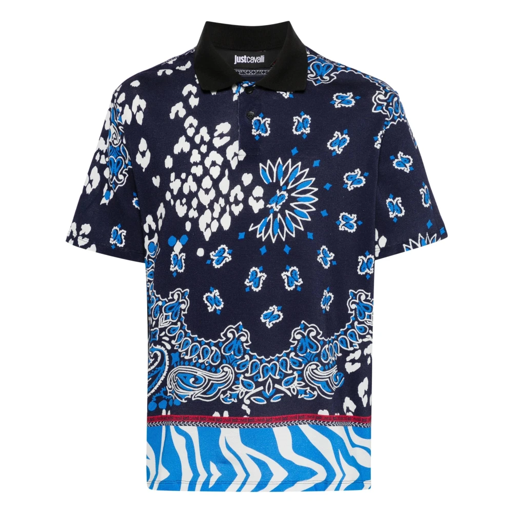 Just Cavalli Blauw poloshirt met korte mouwen Blue Heren