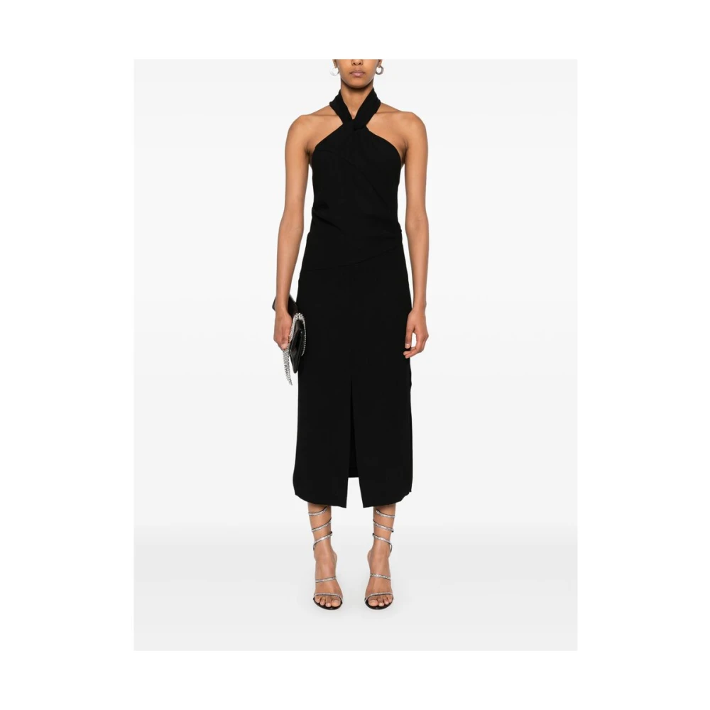 IRO Zwarte Halternek Jurk met Zijsplitten Black Dames