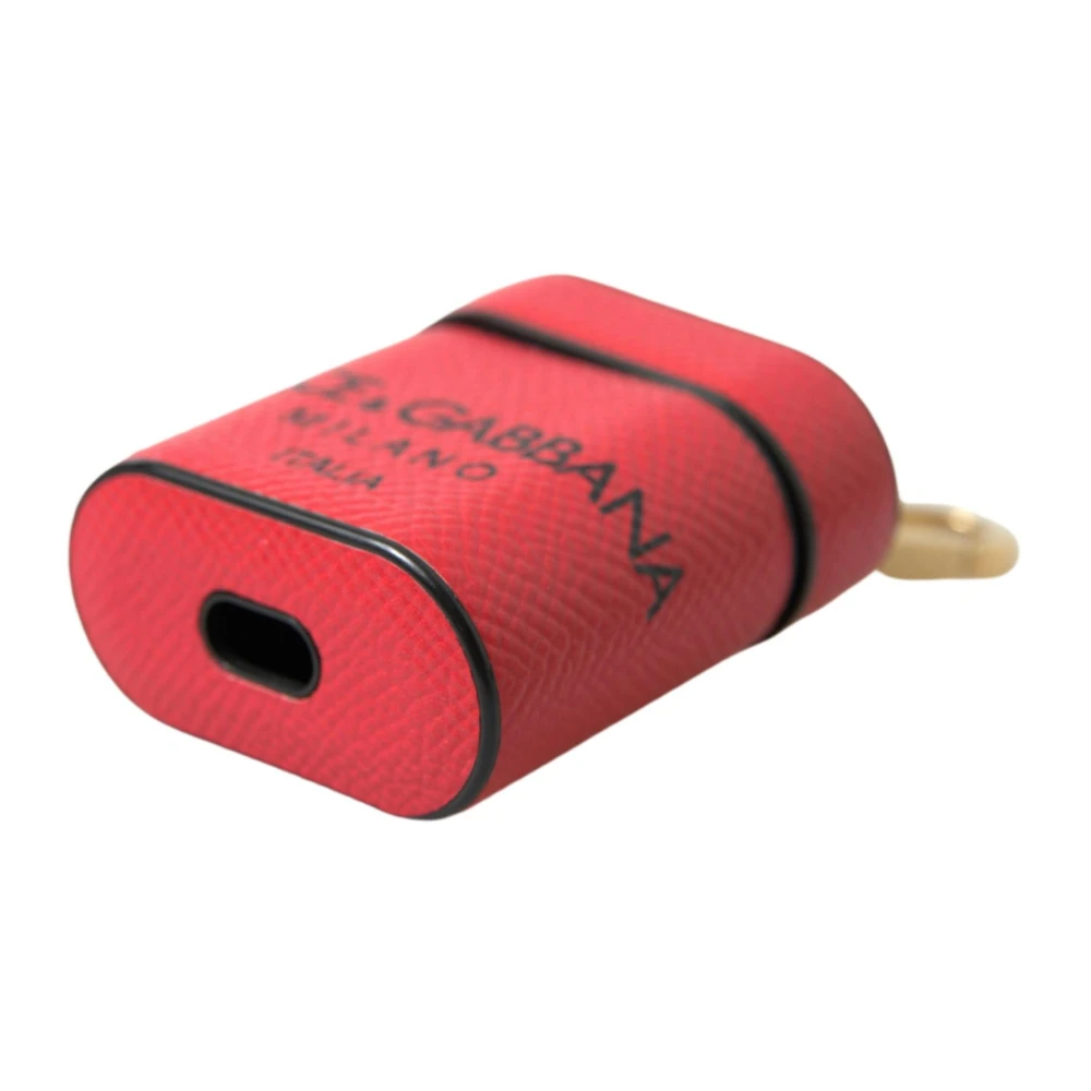 Dolce & Gabbana Logo Print Leren Airpods Hoesje Multicolor Dames
