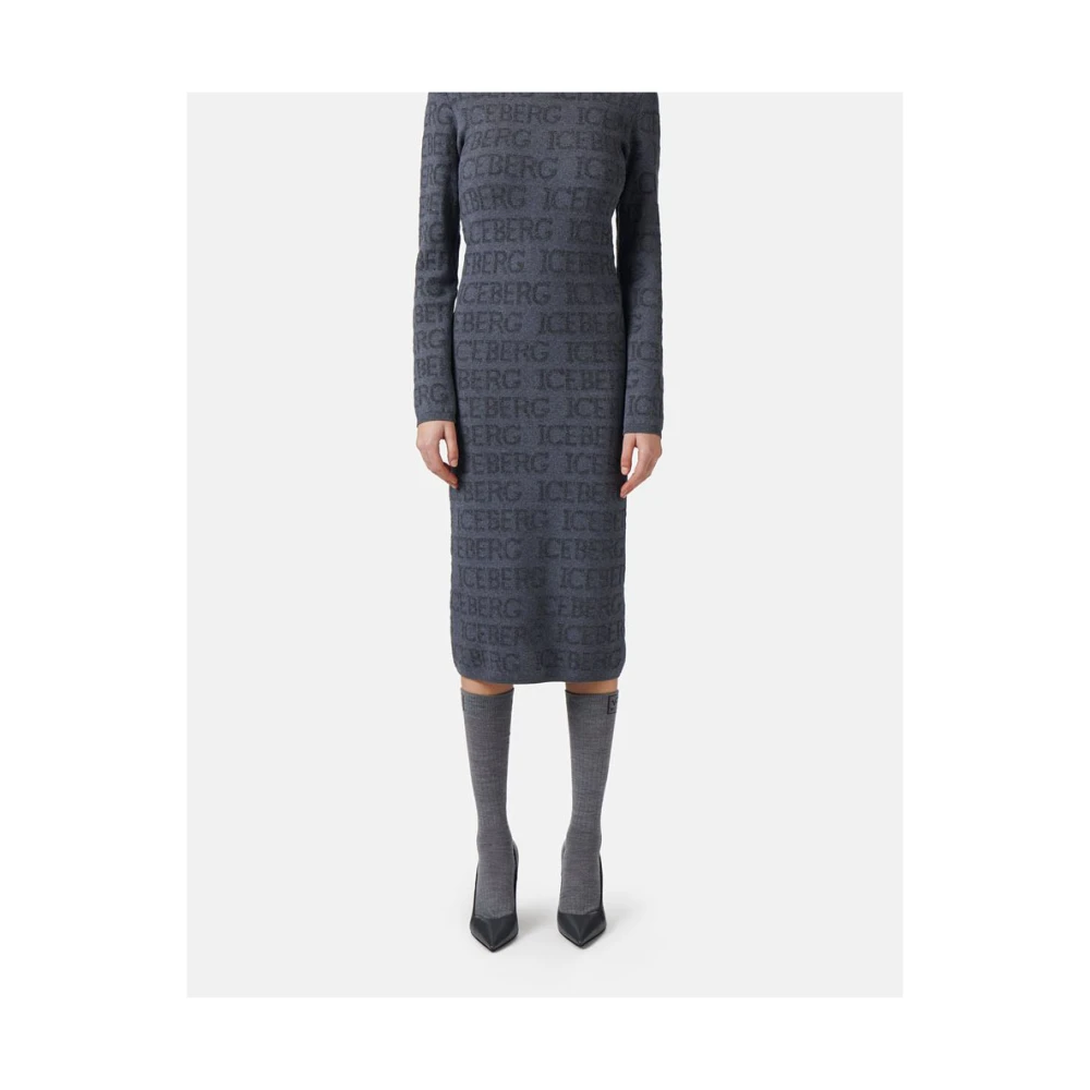 Iceberg Jurk met ijsbergpatroon Gray Dames