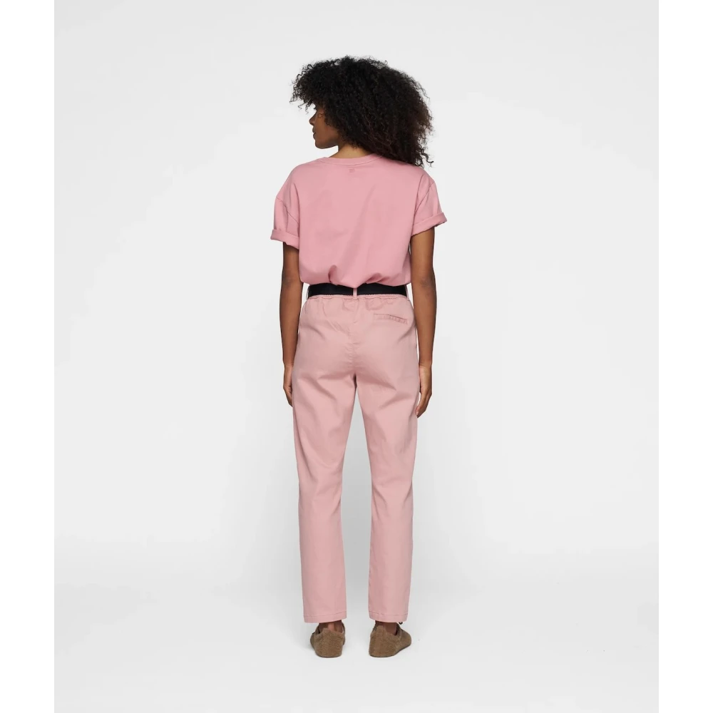 10Days Joggingbroek met relaxed fit en riem Pink Dames