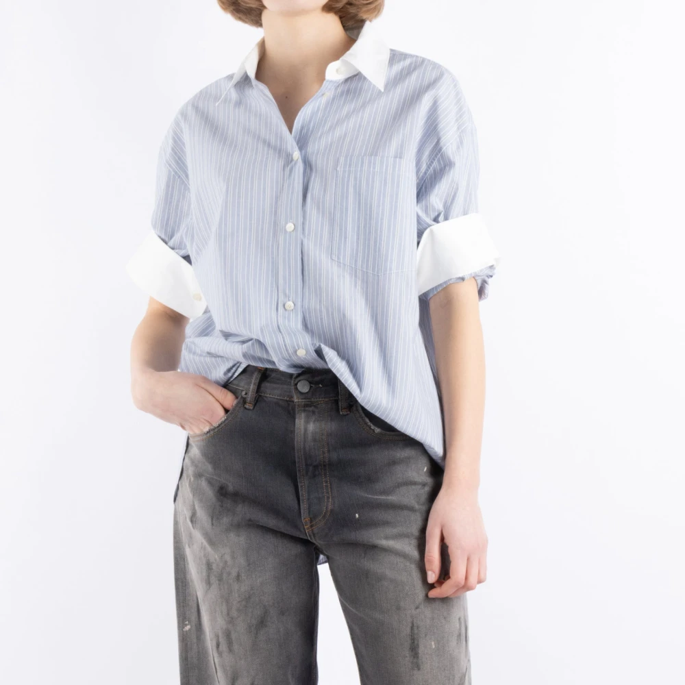 Acne Studios Blauw en wit overhemd Blue Dames