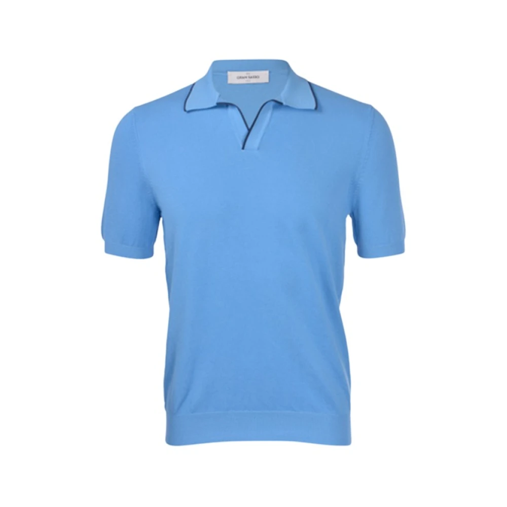 Gran Sasso Polo Shirts Blue Heren