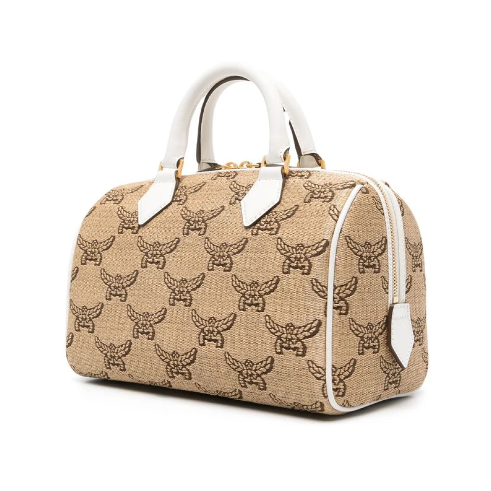 MCM Beige Tweewegrits Handtas Beige Dames